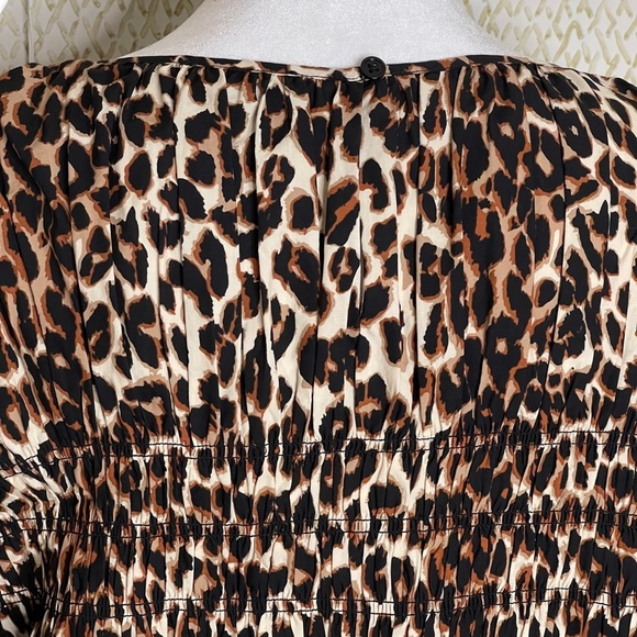 NWOT Rails Tabi Top in 'Nala' Leaopard Print Cotton Blend Smocked Body Size XXL - Picture 10 of 13